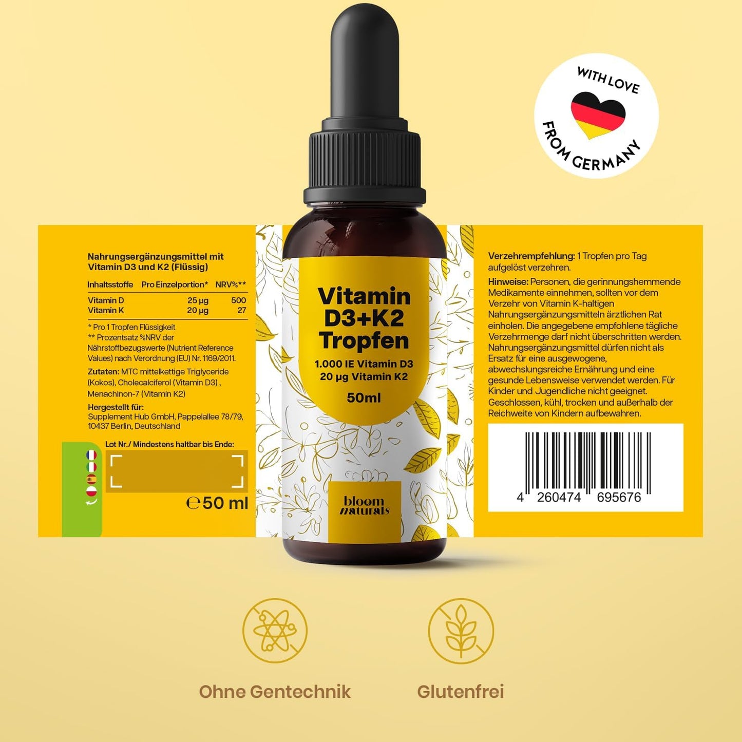 Premium Vitamin D3 K2 Tropfen